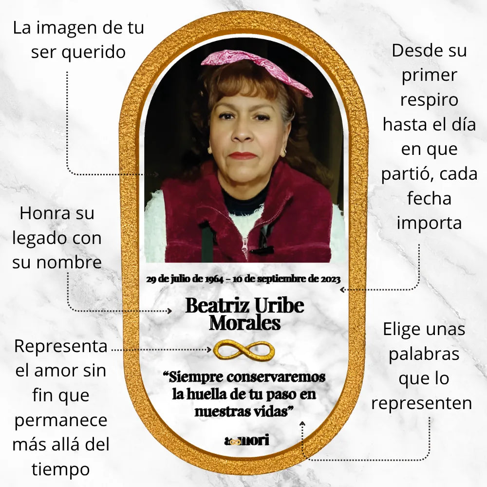 Placa Conmemorativa Clásica para Cementerio